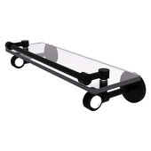  Clearview Collection 16'' Gallery Rail Glass Shelf with Dotted Accents in Matte Black, 16'' W x 5-5/8'' D x 3-3/4'' H