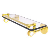  Clearview Collection 16'' Gallery Rail Glass Shelf with Dotted Accents in Polished Brass, 16'' W x 5-5/8'' D x 3-3/4'' H