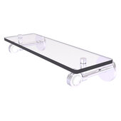  Clearview Collection 16'' Glass Shelf with Dotted Accents in Satin Chrome, 16'' W x 5-5/8'' D x 3-5/16'' H
