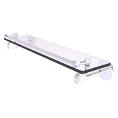  Clearview Collection 22'' Gallery Rail Glass Shelf with Dotted Accents in Polished Chrome, 22'' W x 5-5/8'' D x 3-3/4'' H