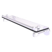  Clearview Collection 22'' Gallery Rail Glass Shelf with Dotted Accents in Satin Chrome, 22'' W x 5-5/8'' D x 3-3/4'' H