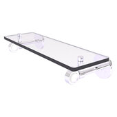  Clearview Collection 16'' Glass Shelf with Grooved Accents in Polished Chrome, 16'' W x 5-5/8'' D x 3-5/16'' H