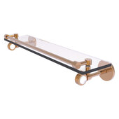  Clearview Collection 22'' Gallery Rail Glass Shelf with Grooved Accents in Brushed Bronze, 22'' W x 5-5/8'' D x 3-3/4'' H