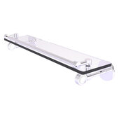  Clearview Collection 22'' Gallery Rail Glass Shelf with Grooved Accents in Polished Chrome, 22'' W x 5-5/8'' D x 3-3/4'' H