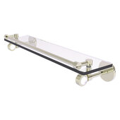  Clearview Collection 22'' Gallery Rail Glass Shelf with Grooved Accents in Polished Nickel, 22'' W x 5-5/8'' D x 3-3/4'' H