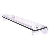  Clearview Collection 22'' Gallery Rail Glass Shelf with Grooved Accents in Satin Chrome, 22'' W x 5-5/8'' D x 3-3/4'' H
