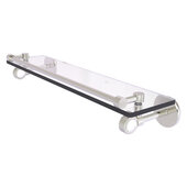 Clearview Collection 22'' Gallery Rail Glass Shelf with Grooved Accents in Satin Nickel, 22'' W x 5-5/8'' D x 3-3/4'' H