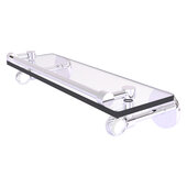  Clearview Collection 16'' Gallery Rail Glass Shelf with Twisted Accents in Polished Chrome, 16'' W x 5-5/8'' D x 3-3/4'' H