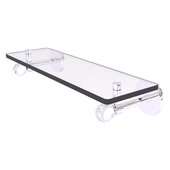  Clearview Collection 16'' Glass Shelf with Twisted Accents in Polished Chrome, 16'' W x 5-5/8'' D x 3-5/16'' H
