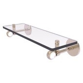  Clearview Collection 16'' Glass Shelf with Twisted Accents in Antique Pewter, 16'' W x 5-5/8'' D x 3-5/16'' H