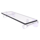  Clearview Collection 16'' Glass Shelf with Twisted Accents in Satin Chrome, 16'' W x 5-5/8'' D x 3-5/16'' H