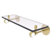  Clearview Collection 16'' Glass Shelf with Twisted Accents in Unlacquered Brass, 16'' W x 5-5/8'' D x 3-5/16'' H