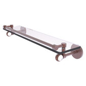  Clearview Collection 22'' Gallery Rail Glass Shelf with Twisted Accents in Antique Copper, 22'' W x 5-5/8'' D x 3-3/4'' H