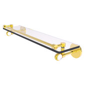  Clearview Collection 22'' Gallery Rail Glass Shelf with Twisted Accents in Polished Brass, 22'' W x 5-5/8'' D x 3-3/4'' H