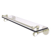  Clearview Collection 22'' Gallery Rail Glass Shelf with Twisted Accents in Polished Nickel, 22'' W x 5-5/8'' D x 3-3/4'' H
