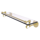  Clearview Collection 22'' Gallery Rail Glass Shelf with Twisted Accents in Satin Brass, 22'' W x 5-5/8'' D x 3-3/4'' H