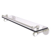  Clearview Collection 22'' Gallery Rail Glass Shelf with Twisted Accents in Satin Nickel, 22'' W x 5-5/8'' D x 3-3/4'' H