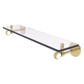  Clearview Collection 22'' Glass Shelf with Twisted Accents in Unlacquered Brass, 22'' W x 5-5/8'' D x 3-5/16'' H