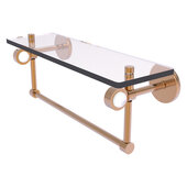  Clearview Collection 16'' Glass Shelf with Towel Bar in Brushed Bronze, 16'' W x 5-5/8'' D x 6-3/16'' H