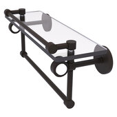  Clearview Collection 16'' Glass Shelf with Gallery Rail and Towel Bar in Oil Rubbed Bronze, 16'' W x 5-13/16'' D x 6-11/16'' H