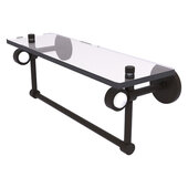  Clearview Collection 16'' Glass Shelf with Towel Bar in Oil Rubbed Bronze, 16'' W x 5-5/8'' D x 6-3/16'' H
