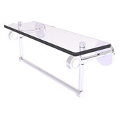  Clearview Collection 16'' Glass Shelf with Towel Bar in Polished Chrome, 16'' W x 5-5/8'' D x 6-3/16'' H