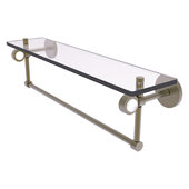  Clearview Collection 22'' Glass Shelf with Towel Bar in Antique Brass, 22'' W x 5-5/8'' D x 6-3/16'' H