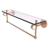 Clearview Collection 22'' Glass Shelf with Towel Bar in Brushed Bronze, 22'' W x 5-5/8'' D x 6-3/16'' H