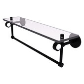 Clearview Collection 22'' Glass Shelf with Towel Bar in Matte Black, 22'' W x 5-5/8'' D x 6-3/16'' H