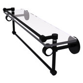  Clearview Collection 22'' Glass Shelf with Gallery Rail and Towel Bar in Matte Black, 22'' W x 5-13/16'' D x 6-11/16'' H