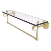  Clearview Collection 22'' Glass Shelf with Towel Bar in Satin Brass, 22'' W x 5-5/8'' D x 6-3/16'' H