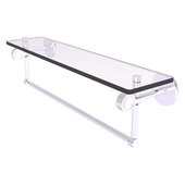  Clearview Collection 22'' Glass Shelf with Towel Bar in Satin Chrome, 22'' W x 5-5/8'' D x 6-3/16'' H