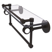  Clearview Collection 16'' Glass Gallery Shelf with Towel Bar and Dotted Accents in Oil Rubbed Bronze, 16'' W x 5-13/16'' D x 6-11/16'' H