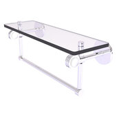  Clearview Collection 16'' Glass Shelf with Towel Bar and Dotted Accents in Polished Chrome, 16'' W x 5-5/8'' D x 6-3/16'' H