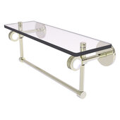  Clearview Collection 16'' Glass Shelf with Towel Bar and Dotted Accents in Polished Nickel, 16'' W x 5-5/8'' D x 6-3/16'' H
