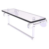  Clearview Collection 16'' Glass Shelf with Towel Bar and Dotted Accents in Satin Chrome, 16'' W x 5-5/8'' D x 6-3/16'' H
