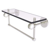  Clearview Collection 16'' Glass Shelf with Towel Bar and Dotted Accents in Satin Nickel, 16'' W x 5-5/8'' D x 6-3/16'' H