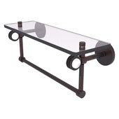  Clearview Collection 16'' Glass Shelf with Towel Bar and Dotted Accents in Venetian Bronze, 16'' W x 5-5/8'' D x 6-3/16'' H