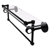  Clearview Collection 22'' Glass Gallery Shelf with Towel Bar and Dotted Accents in Matte Black, 22'' W x 5-13/16'' D x 6-11/16'' H