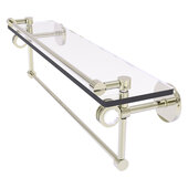  Clearview Collection 22'' Glass Gallery Shelf with Towel Bar and Dotted Accents in Polished Nickel, 22'' W x 5-13/16'' D x 6-11/16'' H