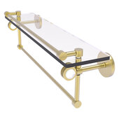  Clearview Collection 22'' Glass Gallery Shelf with Towel Bar and Dotted Accents in Satin Brass, 22'' W x 5-13/16'' D x 6-11/16'' H