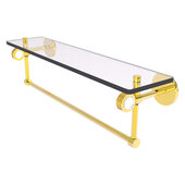  Clearview Collection 22'' Glass Shelf with Towel Bar and Dotted Accents in Polished Brass, 22'' W x 5-5/8'' D x 6-3/16'' H