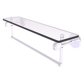  Clearview Collection 22'' Glass Shelf with Towel Bar and Dotted Accents in Satin Chrome, 22'' W x 5-5/8'' D x 6-3/16'' H