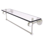  Clearview Collection 22'' Glass Shelf with Towel Bar and Dotted Accents in Satin Nickel, 22'' W x 5-5/8'' D x 6-3/16'' H