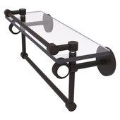  Clearview Collection 16'' Glass Gallery Shelf with Towel Bar and Grooved Accents in Oil Rubbed Bronze, 16'' W x 5-13/16'' D x 6-11/16'' H