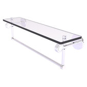  Clearview Collection 22'' Glass Shelf with Towel Bar and Grooved Accents in Polished Chrome, 22'' W x 5-5/8'' D x 6-3/16'' H