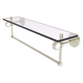  Clearview Collection 22'' Glass Shelf with Towel Bar and Grooved Accents in Polished Nickel, 22'' W x 5-5/8'' D x 6-3/16'' H