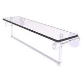  Clearview Collection 22'' Glass Shelf with Towel Bar and Grooved Accents in Satin Chrome, 22'' W x 5-5/8'' D x 6-3/16'' H