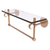  Clearview Collection 16'' Glass Shelf with Towel Bar and Twisted Accents in Brushed Bronze, 16'' W x 5-5/8'' D x 6-3/16'' H