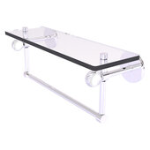  Clearview Collection 16'' Glass Shelf with Towel Bar and Twisted Accents in Polished Chrome, 16'' W x 5-5/8'' D x 6-3/16'' H